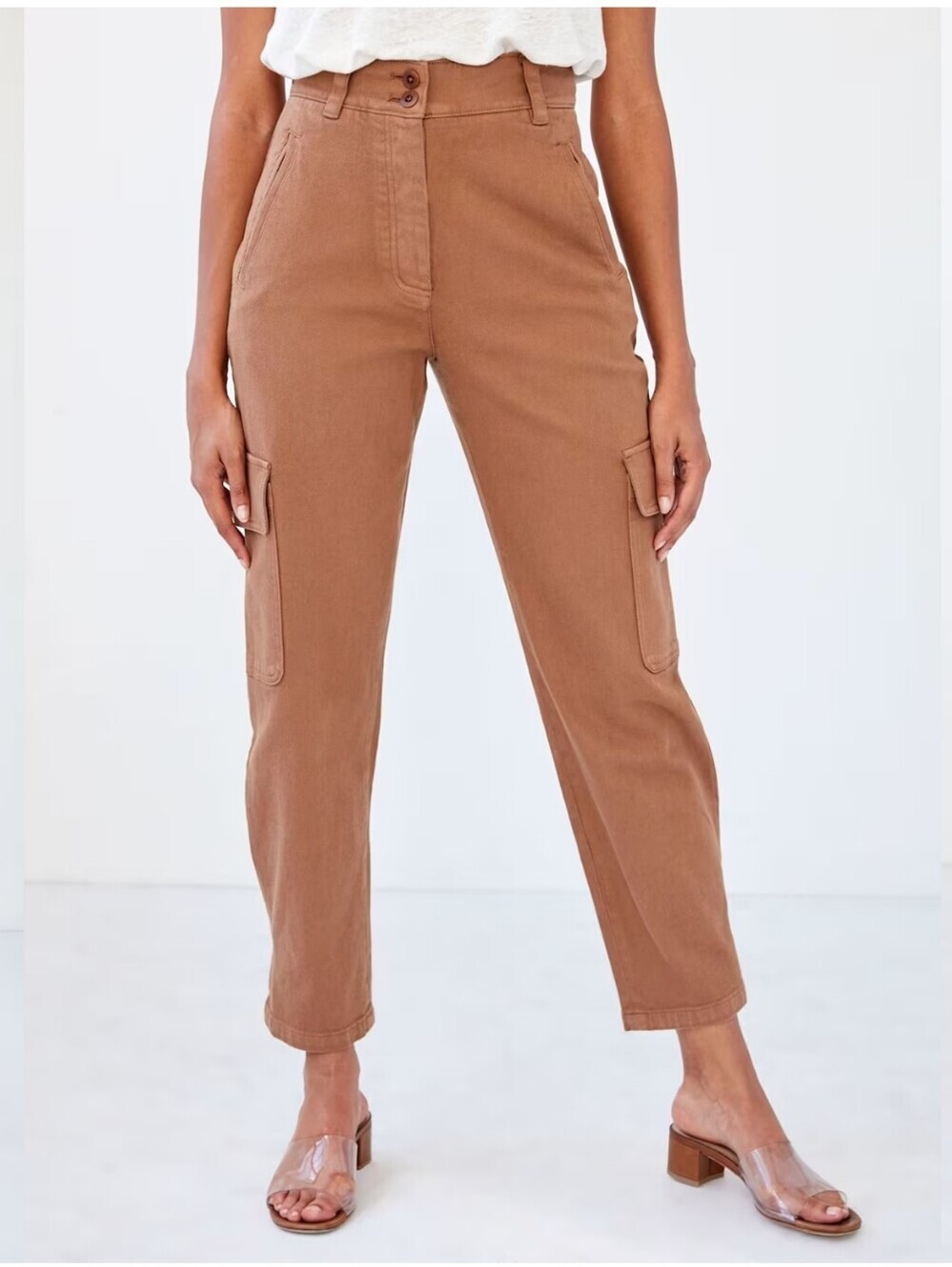 Aritzia Wilfred Free Modern Cargo Pants Y2K Utility High Rise Cargo Trousers 4